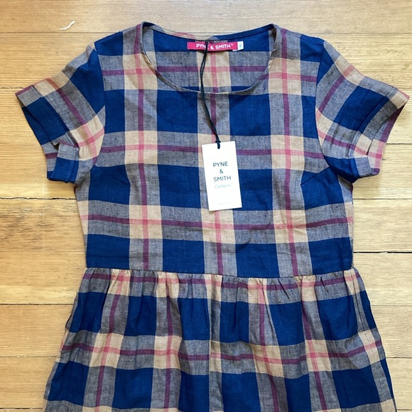 Pyne & Smith linen plaid dress XS NWT - Picture 2 of 8